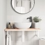 Estante de lavabo de pared de acero y madera maciza de haya von , Badezimmerwaschtische - Ref: Foro24-3302352, Preis: 82,05 €...