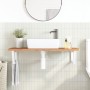 Estante de lavabo de pared de acero y madera maciza de haya | Foro24.es | Tu tienda online para hogar, jardín y más Foro24.es