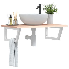 Estante de lavabo de pared de acero y madera maciza de roble von , Badezimmerwaschtische - Ref: Foro24-3302598, Preis: 84,88 ...