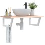 Estante de lavabo de pared de acero y madera maciza de roble von , Badezimmerwaschtische - Ref: Foro24-3302598, Preis: 84,88 ...