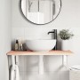 Estante de lavabo de pared de acero y madera maciza de roble von , Badezimmerwaschtische - Ref: Foro24-3302598, Preis: 84,88 ...