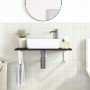 Estante de lavabo de pared de acero y madera maciza de roble de , Tocadores de baño - Ref: Foro24-3302622, Precio: 88,55 €, D...