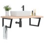 Estante de lavabo de pared de acero y madera maciza de roble by , bathroom vanities - Ref: Foro24-3302475, Price: 162,91 €, D...