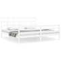 White solid wood bed frame with headboard 200x200 cm by vidaXL, Beds and slatted bases - Ref: Foro24-3194007, Price: 154,43 €...