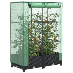 Arriate con cubierta invernadero aspecto ratán 80x40x123 cm by , Pots and planters - Ref: Foro24-4015810, Price: 66,86 €, Dis...