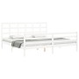 White solid wood bed frame with headboard 200x200 cm by vidaXL, Beds and slatted bases - Ref: Foro24-3194007, Price: 154,43 €...