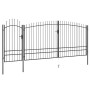 Puerta de valla de jardín con punta de lanza 5x2,45 m negro by , garden gates - Ref: Foro24-146326, Price: 409,23 €, Discount: %