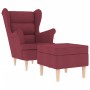 Sillón con reposapiés de tela rojo tinto | Foro24.es | Tu tienda online para hogar, jardín y más Foro24.es