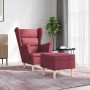 Sillón con reposapiés de tela rojo tinto | Foro24.es | Tu tienda online para hogar, jardín y más Foro24.es