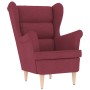 Sillón con reposapiés de tela rojo tinto | Foro24.es | Tu tienda online para hogar, jardín y más Foro24.es
