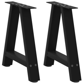 Patas para mesa de centro en forma de A (2 unidades), color negro, 38 x (42-43) cm, acero von , Tischbeine - Ref: Foro24-4012...