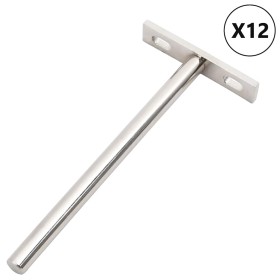 Soportes flotantes para estantes 12uds invisibles acero carbono by , Supports and crossbars - Ref: Foro24-4012402, Price: 17,...