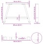 Patas para mesa de centro en forma de A (2 unidades), color blanco, 60 x (42-43) cm, acero | Foro24.es | Tu tienda online para hogar, jardín y más Foro24.es