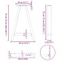 Patas para mesa de comedor en forma de A (2 unidades), color blanco, 60 x 72-73 cm, acero | Foro24.es | Tu tienda online para hogar, jardín y más Foro24.es