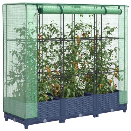 Arriate con cubierta invernadero aspecto ratán 120x40x123 cm von , Töpfe und Pflanzgefäße - Ref: Foro24-4015825, Preis: 87,85...