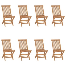 Klappbare Gartenstühle 8 Einheiten aus massivem Teakholz von vidaXL, Gartenstühle - Ref: Foro24-3096592, Preis: 501,97 €, Rab...