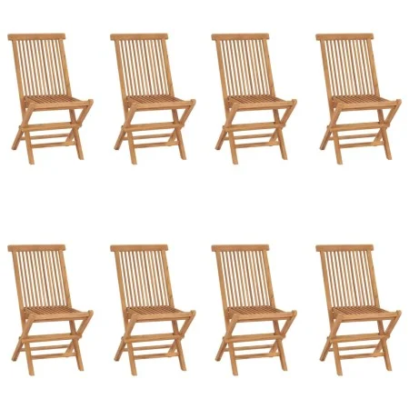 Klappbare Gartenstühle 8 Einheiten aus massivem Teakholz von vidaXL, Gartenstühle - Ref: Foro24-3096592, Preis: 416,58 €, Rab...