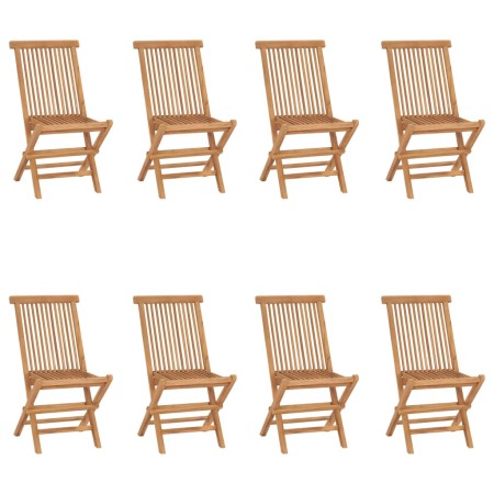 Klappbare Gartenstühle 8 Einheiten aus massivem Teakholz von vidaXL, Gartenstühle - Ref: Foro24-3096592, Preis: 501,97 €, Rab...