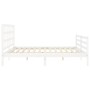 White solid wood bed frame with headboard 200x200 cm by vidaXL, Beds and slatted bases - Ref: Foro24-3194007, Price: 154,43 €...