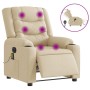Sillón reclinable de masaje eléctrico tela color crema by , Armchairs - Ref: Foro24-3310259, Price: 286,47 €, Discount: %