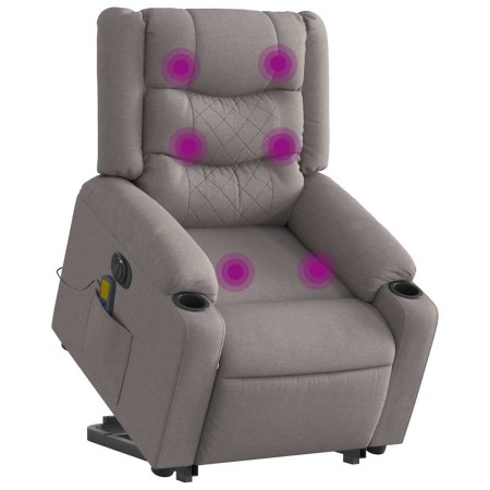 Sillón de masaje eléctrico reclinable elevable tela taupé by , Armchairs - Ref: Foro24-3310286, Price: 335,36 €, Discount: %