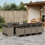 Set comedor de jardín con cojines 13 pzas ratán sintético gris | Foro24.es | Tu tienda online para hogar, jardín y más Foro24.es