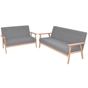 Juego de sofás de tela gris claro 2 piezas by , Sofas - Ref: Foro24-275178, Price: 538,58 €, Discount: %