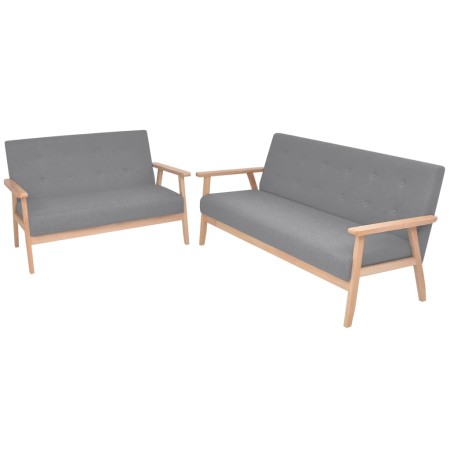 Juego de sofás de tela gris claro 2 piezas by , Sofas - Ref: Foro24-275178, Price: 538,58 €, Discount: %