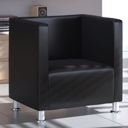 Sillón Cube de piel sintética negra | Foro24.es | Tu tienda online para hogar, jardín y más Foro24.es