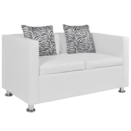 Sofá de 2 plazas  de piel sintética color blanco | Foro24.es | Tu tienda online para hogar, jardín y más Foro24.es