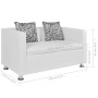 Sofá de 2 plazas  de piel sintética color blanco | Foro24.es | Tu tienda online para hogar, jardín y más Foro24.es