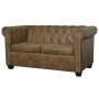 Sofá Chesterfield de 2 plazas de piel sintética marrón von , Sofas - Ref: Foro24-287918, Preis: 388,82 €, Rabatt: %