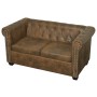 Sofá Chesterfield de 2 plazas de piel sintética marrón von , Sofas - Ref: Foro24-287918, Preis: 388,82 €, Rabatt: %