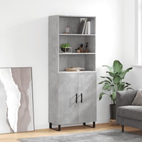 Aparador alto madera contrachapada gris hormigón 69,5x34x180 cm von , Sideboards - Ref: Foro24-3189281, Preis: 136,22 €, Raba...