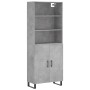 Aparador alto madera contrachapada gris hormigón 69,5x34x180 cm von , Sideboards - Ref: Foro24-3189281, Preis: 136,33 €, Raba...