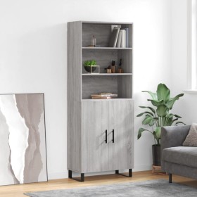 Aparador alto madera contrachapada gris sonoma 69,5x34x180 cm by , Sideboards - Ref: Foro24-3189283, Price: 124,75 €, Discoun...