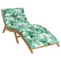 Cojín de tumbona de tela Oxford estampado de hojas 180x60x4 cm von , Kissen für Stühle und Sofas - Ref: Foro24-361864, Preis:...