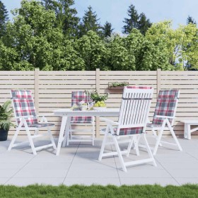 Cojines de silla respaldo alto 4 uds tela Oxford a cuadros rojo by , Cushions for chairs and sofas - Ref: Foro24-361914, Pric...