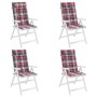 Cojines de silla respaldo alto 4 uds tela Oxford a cuadros rojo by , Cushions for chairs and sofas - Ref: Foro24-361914, Pric...