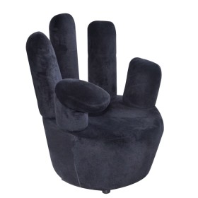 Sillón en forma de mano de terciopelo negro de , Sillones - Ref: Foro24-241730, Precio: 281,75 €, Descuento: %