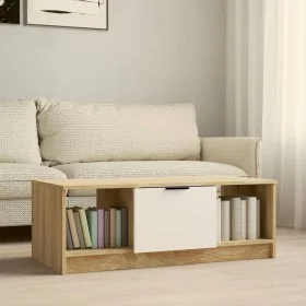 Mesa de centro madera contrachapada blanco y roble 102x50x36 cm de vidaXL, Mesas de centro - Ref: Foro24-811354, Precio: 72,4...