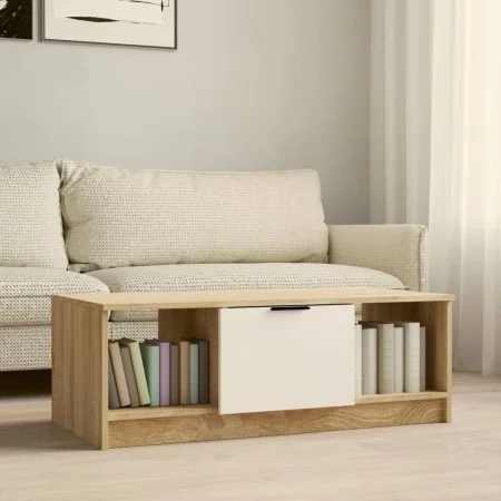 Couchtisch aus Sperrholz in Weiß und Eiche, 102 x 50 x 36 cm von vidaXL, Couchtisch - Ref: Foro24-811354, Preis: 72,43 €, Rab...