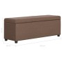 Banco con espacio de almacenaje 116 cm poliéster marrón by , Benches for halls and storage - Ref: Foro24-281320, Price: 158,8...