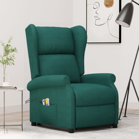 Sillón de masaje elevable tela verde oscuro by , Electric massage chairs - Ref: Foro24-289746, Price: 323,68 €, Discount: %