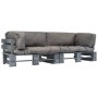 Sofás de palets de jardín 2 pzas con cojines grises madera pino by , Outdoor sofas - Ref: Foro24-275300, Price: 293,62 €, Dis...