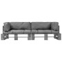 Sofás de palets de jardín 2 pzas con cojines grises madera pino by , Outdoor sofas - Ref: Foro24-275300, Price: 293,62 €, Dis...