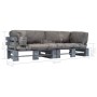 Sofás de palets de jardín 2 pzas con cojines grises madera pino by , Outdoor sofas - Ref: Foro24-275300, Price: 293,62 €, Dis...