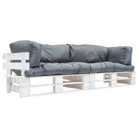 Sofás de jardín de palets 2 unidades cojines grises madera pino by , Outdoor sofas - Ref: Foro24-277385, Price: 311,55 €, Dis...