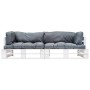 Sofás de jardín de palets 2 unidades cojines grises madera pino by , Outdoor sofas - Ref: Foro24-277385, Price: 311,55 €, Dis...