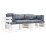 Sofás de jardín de palets 2 unidades cojines grises madera pino by , Outdoor sofas - Ref: Foro24-277385, Price: 311,55 €, Dis...